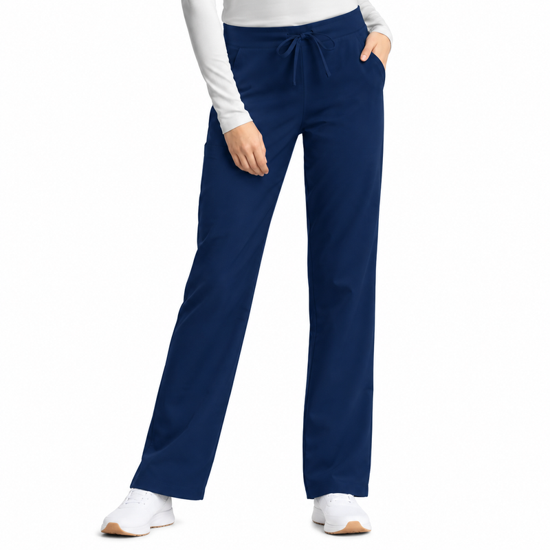 Cherokee Workwear Revolution Tech Women's 4 Pocket Mid Rise Straight Leg Drawstring Scrub Pant