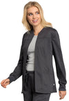 PEWTER - Cherokee Workwear Revolution Tech Women's Zip Front Scrub Jacket - Image 2