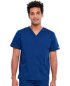 NAVY - Cherokee Workwear Professionals Unisex Pocketless Tuckable V-Neck Scrub Top for Nursing - Image 1