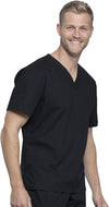 BLACK - Cherokee Workwear Professionals Unisex Pocketless Tuckable V-Neck Scrub Top for Nursing - Image 5