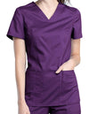 EGGPLANT - Cherokee Workwear Revolution Women's Mid Rise Straight Leg Scrub Pant - Image 1
