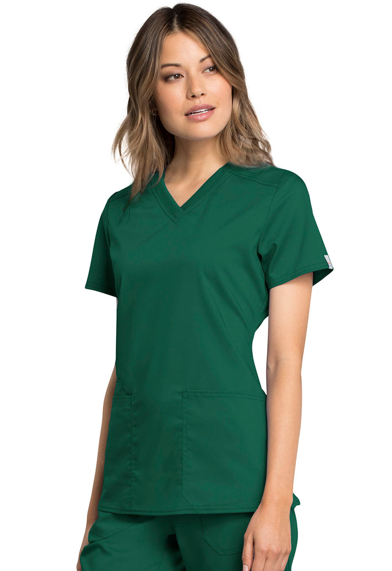 HUNTER - Cherokee Workwear Revolution Tech Women's 2 Pocket V-Neck Scrub Top - Image 2
