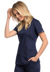 NAVY - Cherokee Workwear Revolution Tech Women's 2 Pocket V-Neck Scrub Top - Image 2