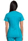 TEAL BLUE - Cherokee Workwear Revolution Tech Women's 2 Pocket V-Neck Scrub Top - Image 3