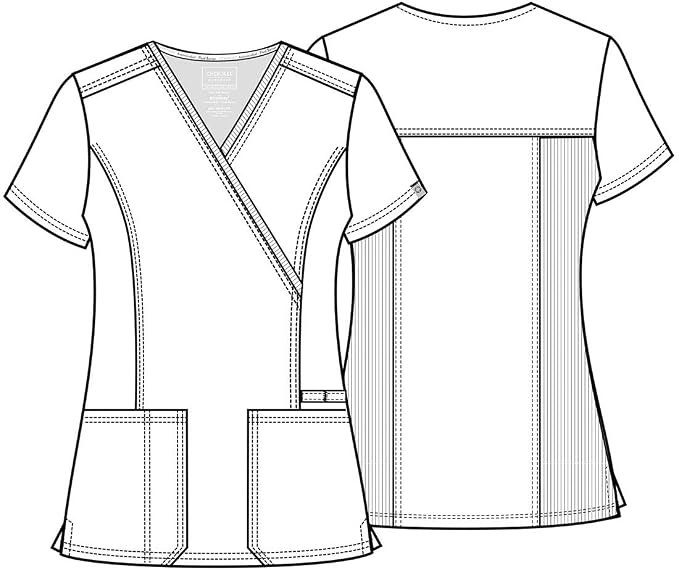 CEIL - Cherokee Workwear Revolution Tech Women's 4 Pocket Mock Wrap Scrub Top for Nursing - Image 5