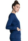 NAVY - Cherokee Workwear Revolution Tech Women's 3 Pocket V-Neck Scrub Top - Image 4