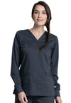 PEWTER - Cherokee Workwear Revolution Tech Women's 3 Pocket V-Neck Scrub Top - Image 1