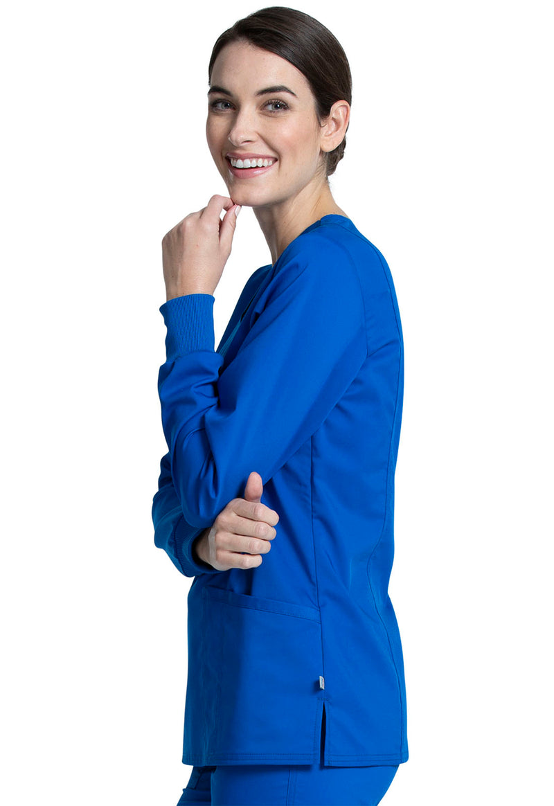 ROYAL BLUE - Cherokee Workwear Revolution Tech Women's 3 Pocket V-Neck Scrub Top - Image 2