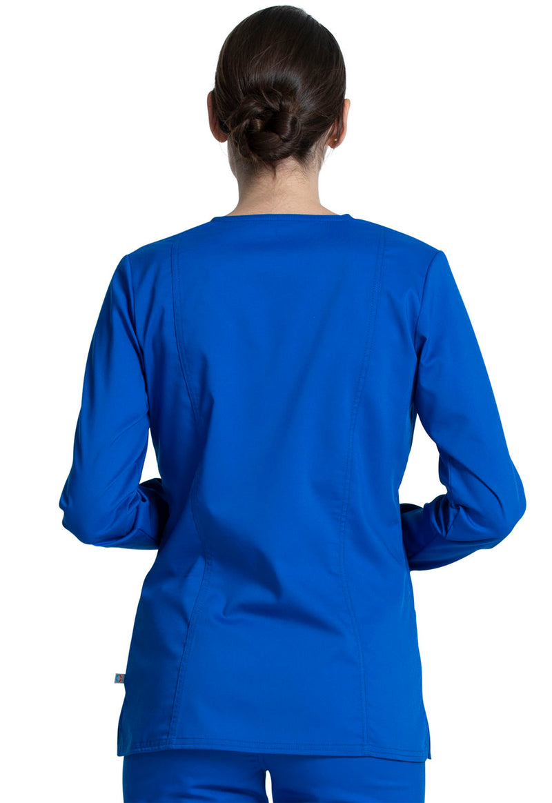 ROYAL BLUE - Cherokee Workwear Revolution Tech Women's 3 Pocket V-Neck Scrub Top - Image 3