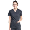 PEWTER - Cherokee Workwear Revolution Tech Women's 2 Pocket V-Neck Scrub Top WW741 - Image 1