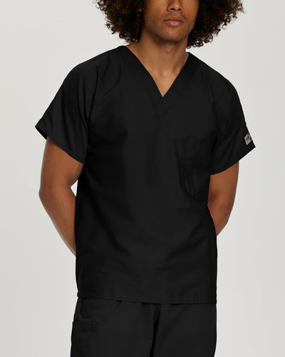 Blusa unisex de enfermería con cuello en V y 1 bolsillo