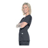 GRAPHITE - Landau ScrubZone Women's 2 Pocket Mock Wrap Scrub Top for Nursing - Image 2