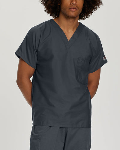 Blusa unisex de enfermería con cuello en V y 1 bolsillo