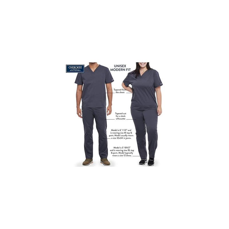 NAVY - Cherokee Workwear Revolution Unisex Drawstring Tapered Leg Scrub Pant for Nursing - Image 2