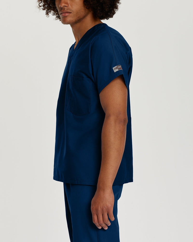 TRUE NAVY - Landau Unisex 1 Pocket Unisex V-Neck Scrub Top for Nursing - Image 2